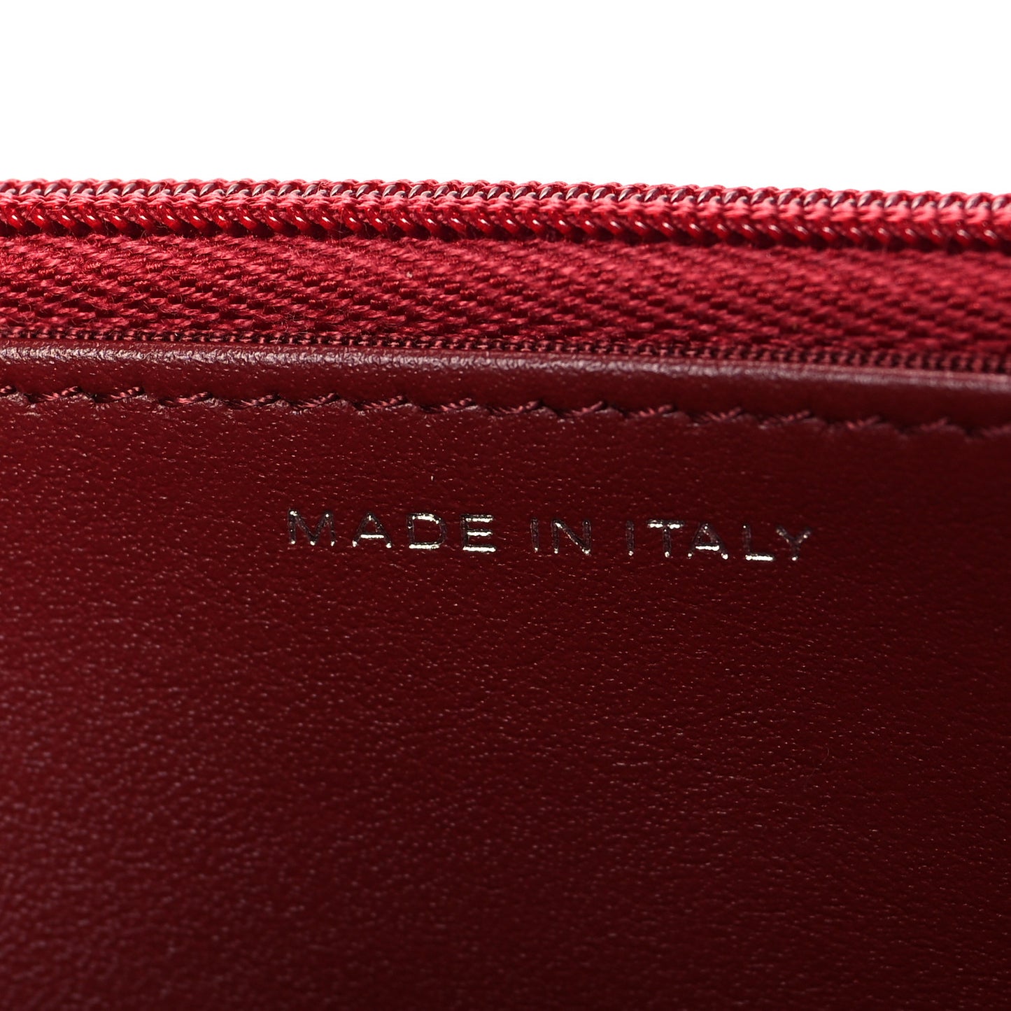 Caviar Quilted Wallet On Chain WOC Dark Red