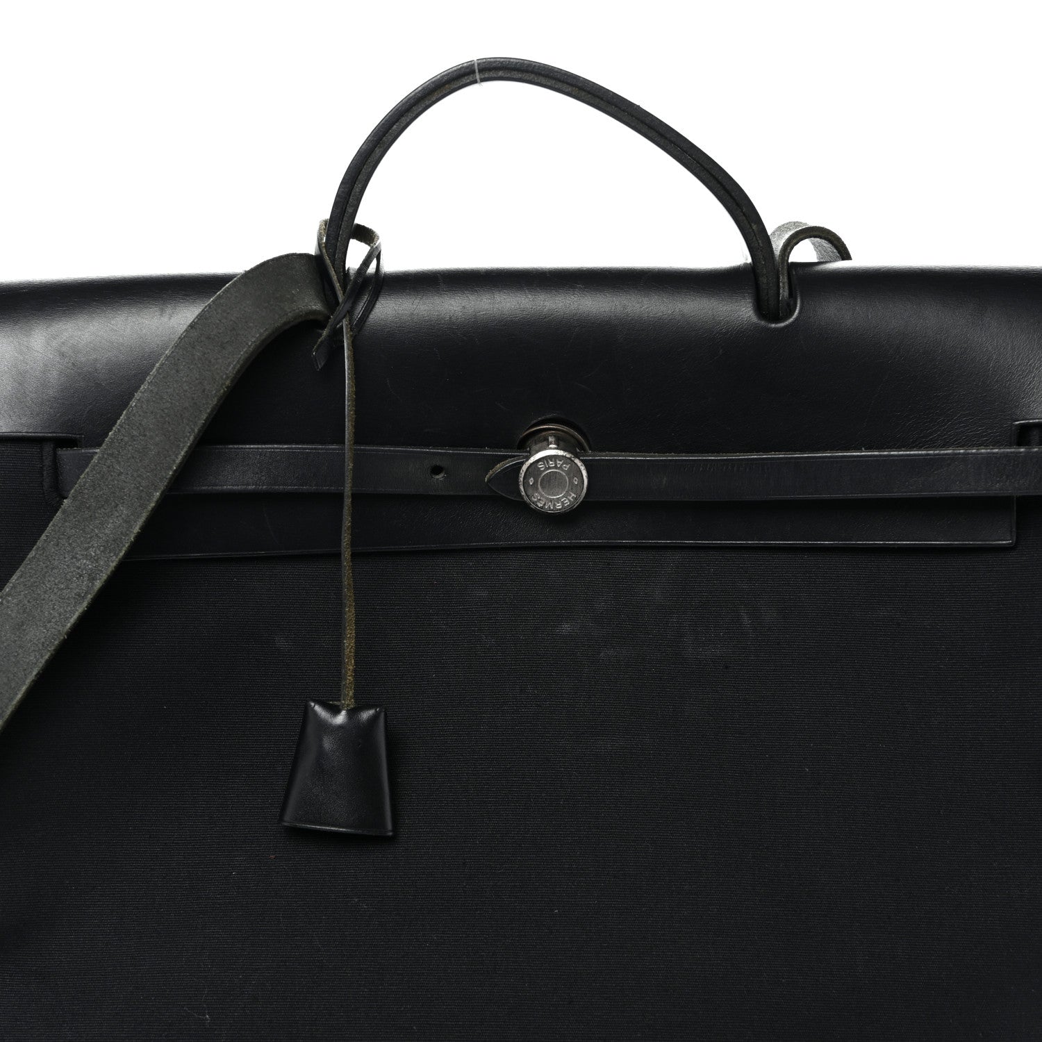Hermes Toile Vache Calfskin Herbag 39 MM Black 7 of 10