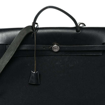 Hermes Toile Vache Calfskin Herbag 39 MM Black 7 of 10