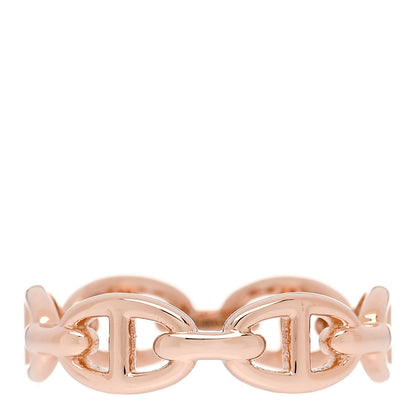 Hermes 18K Rose Gold PM Chaine d'Ancre Enchainee Ring 55 7.25 3 of 6