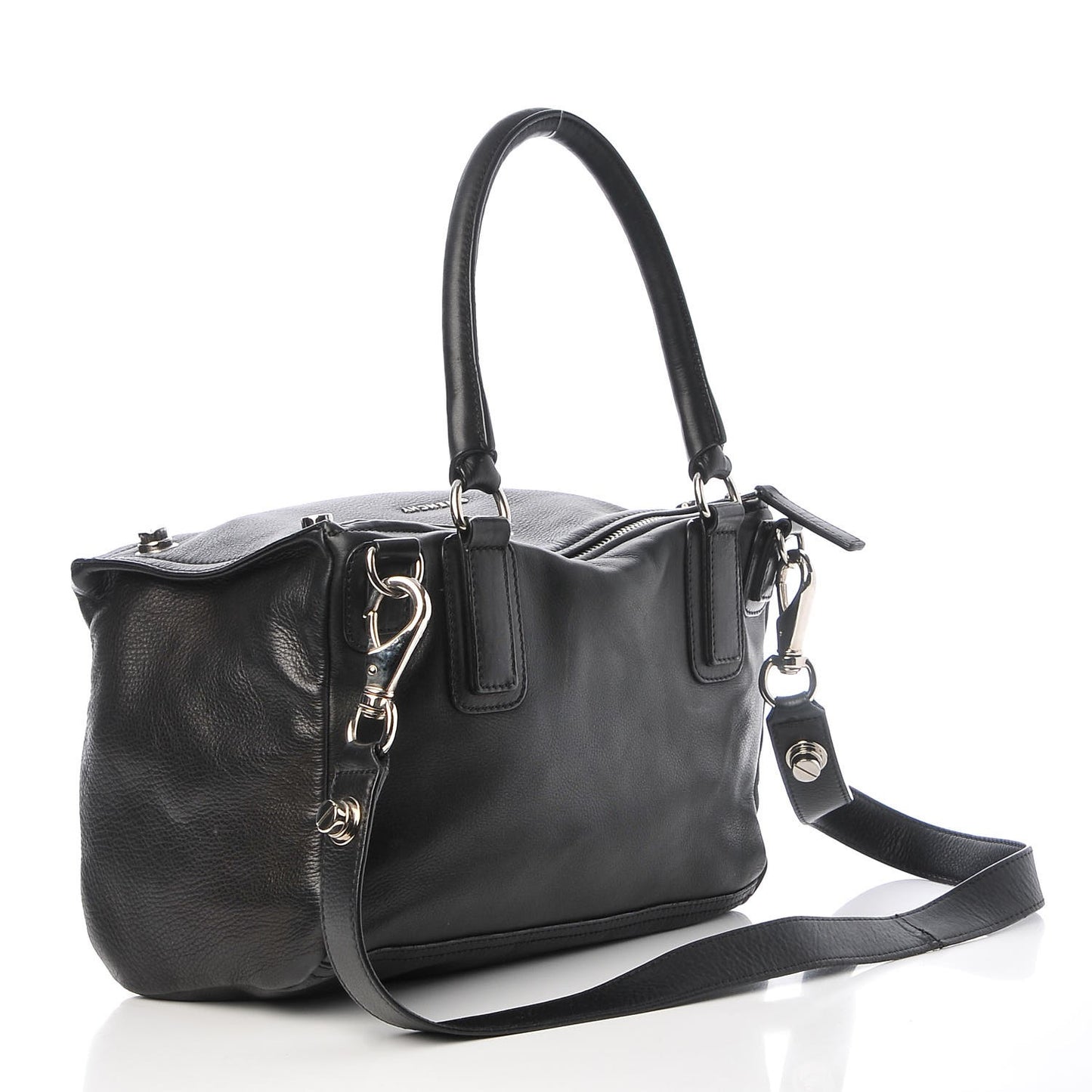 Pebbled Calfskin Medium Bolt Stud Pandora Black