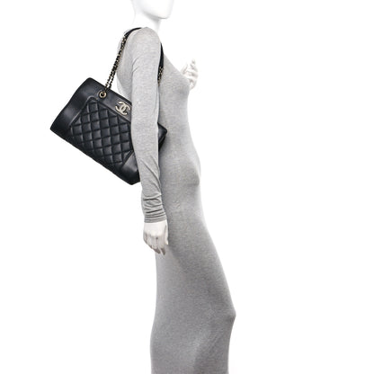 Chanel Sheepskin Quilted Mademoiselle Vintage Shopping Tote Black 2 of 17