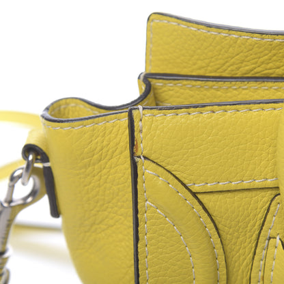 Celine Drummed Calfskin Nano Luggage Citron 12 of 20