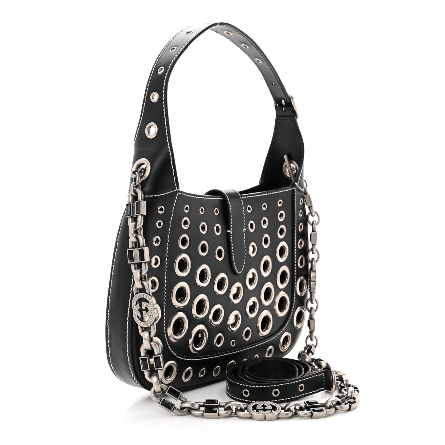 Patent Ha Ha Ha Jackie 1961 Eyelet Hobo Black