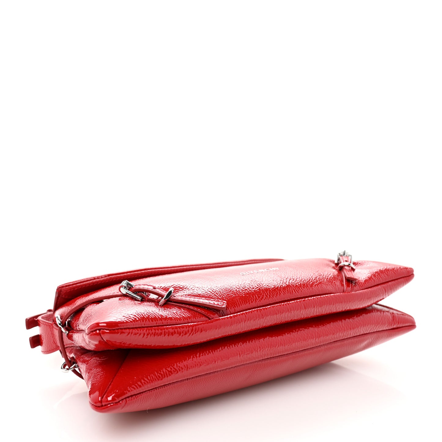 Patent Calfskin Small P'tit Voyou Shoulder Bag Vermillon