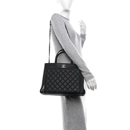 Chanel Caviar Quilted Large Business Affinity Shopping Bag Black 2 of 10