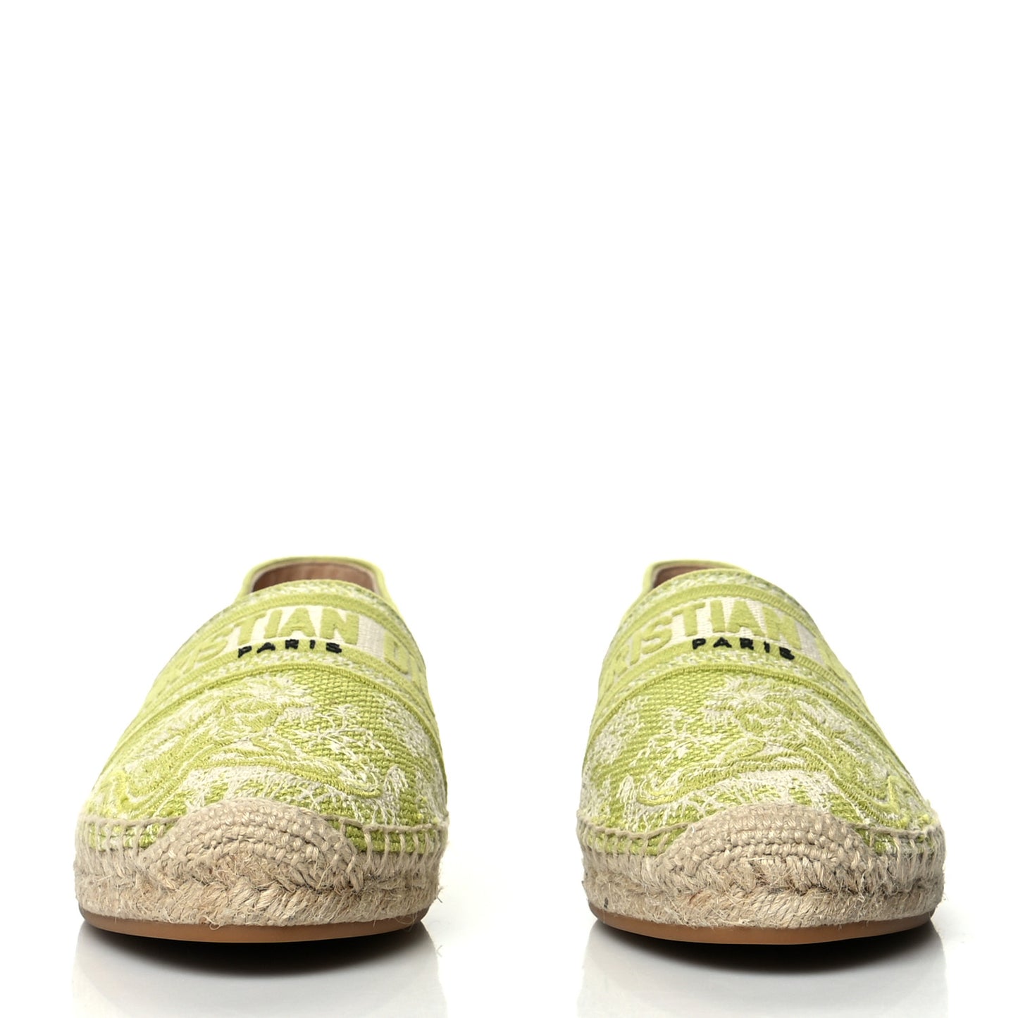 Embroidered Toile De Jouy Granville Espadrille 40.5 Off White Green