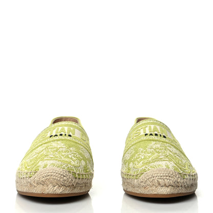 Christian Dior Embroidered Toile De Jouy Granville Espadrille 40.5 Off White Green 2 of 7