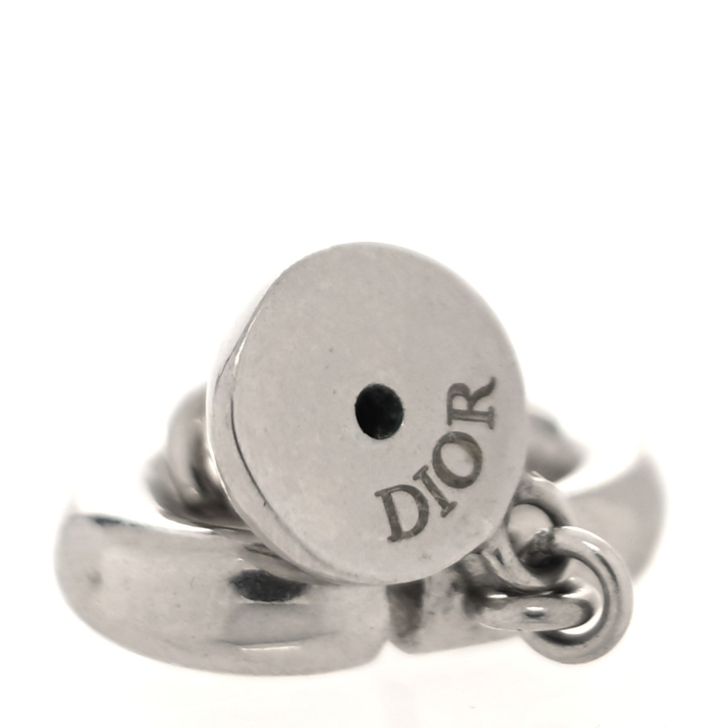 Metal Petit CD Drop Earrings Silver