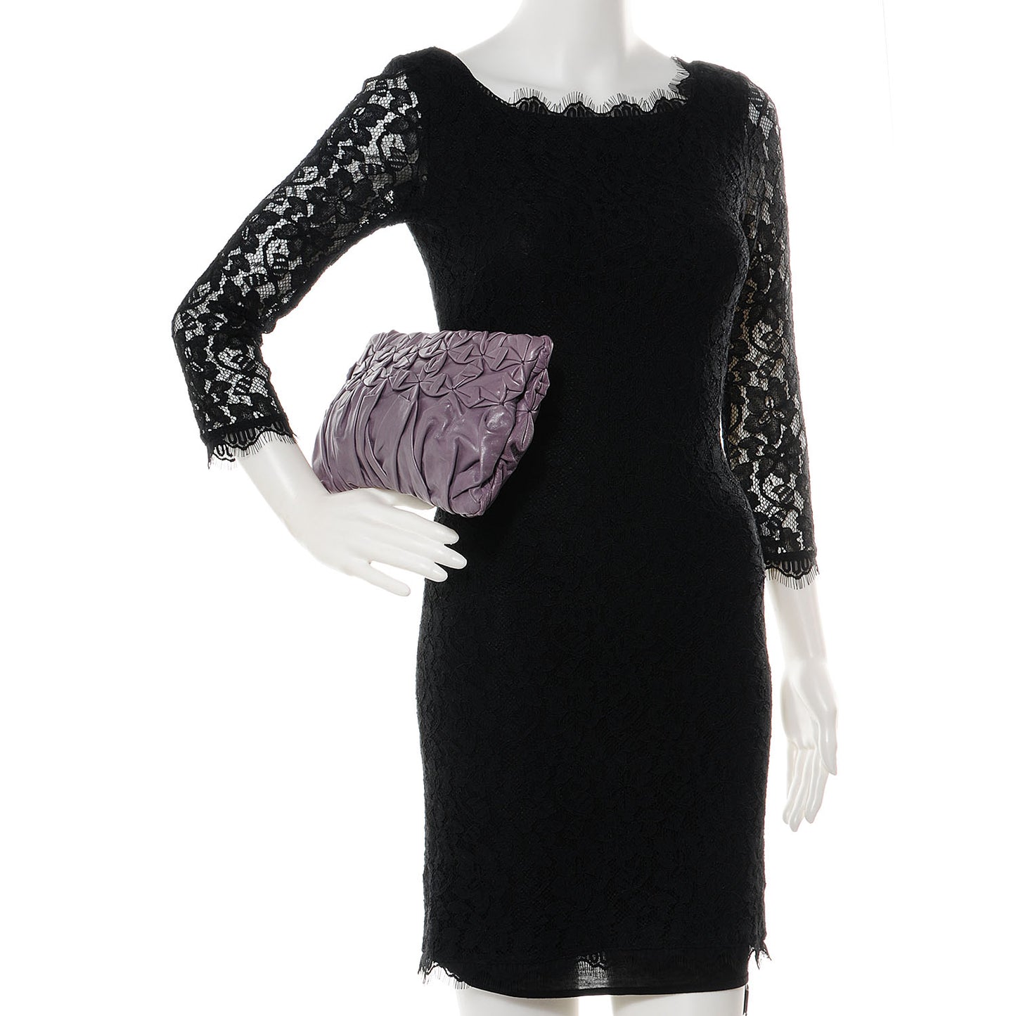 Royal Calf Origami Pleated Clutch Mirtillo