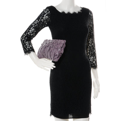 Prada Royal Calf Origami Pleated Clutch Mirtillo 2 of 8