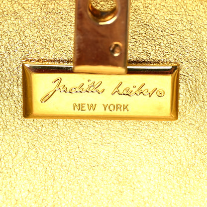 Judith Leiber Crystal Leopard Minaudiere Clutch Pink Black Gold 6 of 8