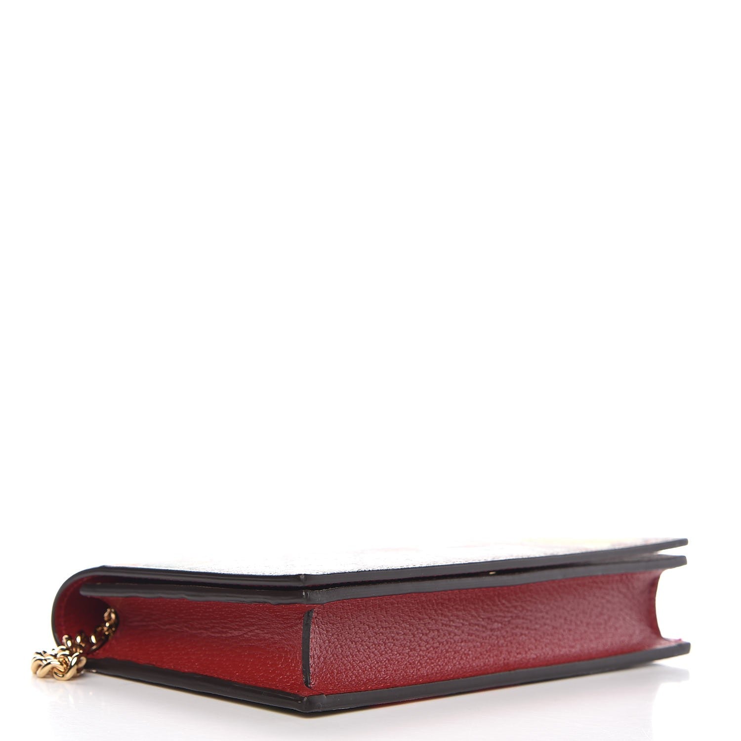 Gucci GG Supreme Monogram Tian Chain Wallet Beige Multicolor Red 4 of 6