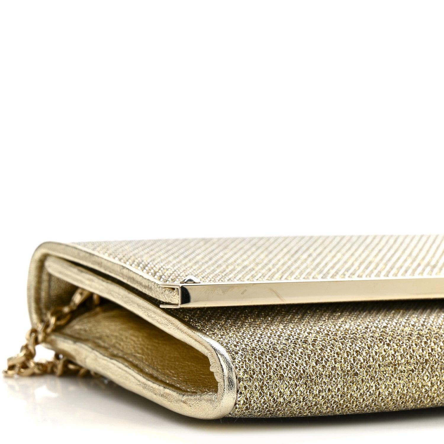 Jimmy Choo Glitter Milla Wallet on Chain Gold 9 of 11