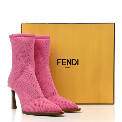 Fendi Technical 3D Mesh FFrame Ankle Boots 39 Pink 8 of 8