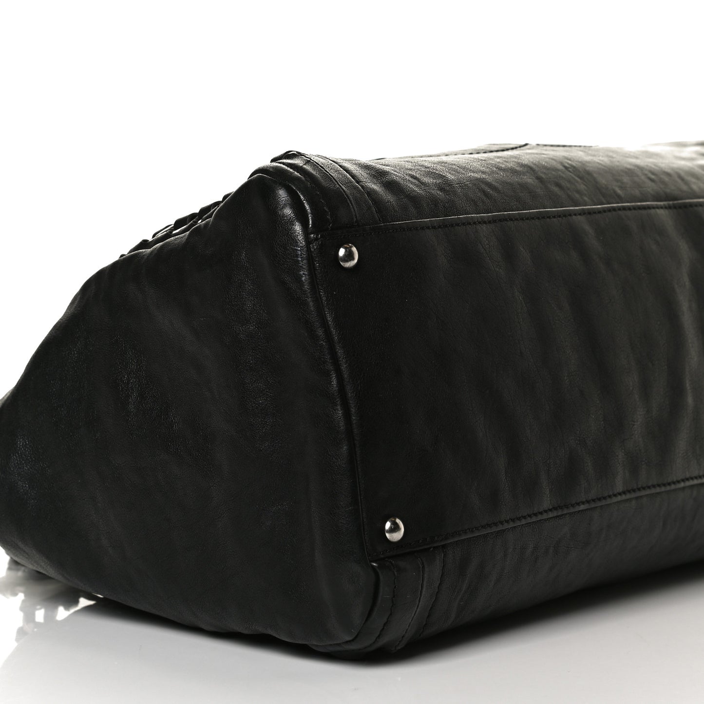 Calfskin East West Modern Chain Tote Black