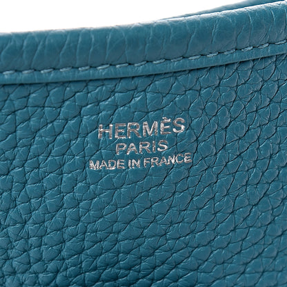 Hermes Taurillon Clemence Evelyne III GM Turquoise 6 of 10