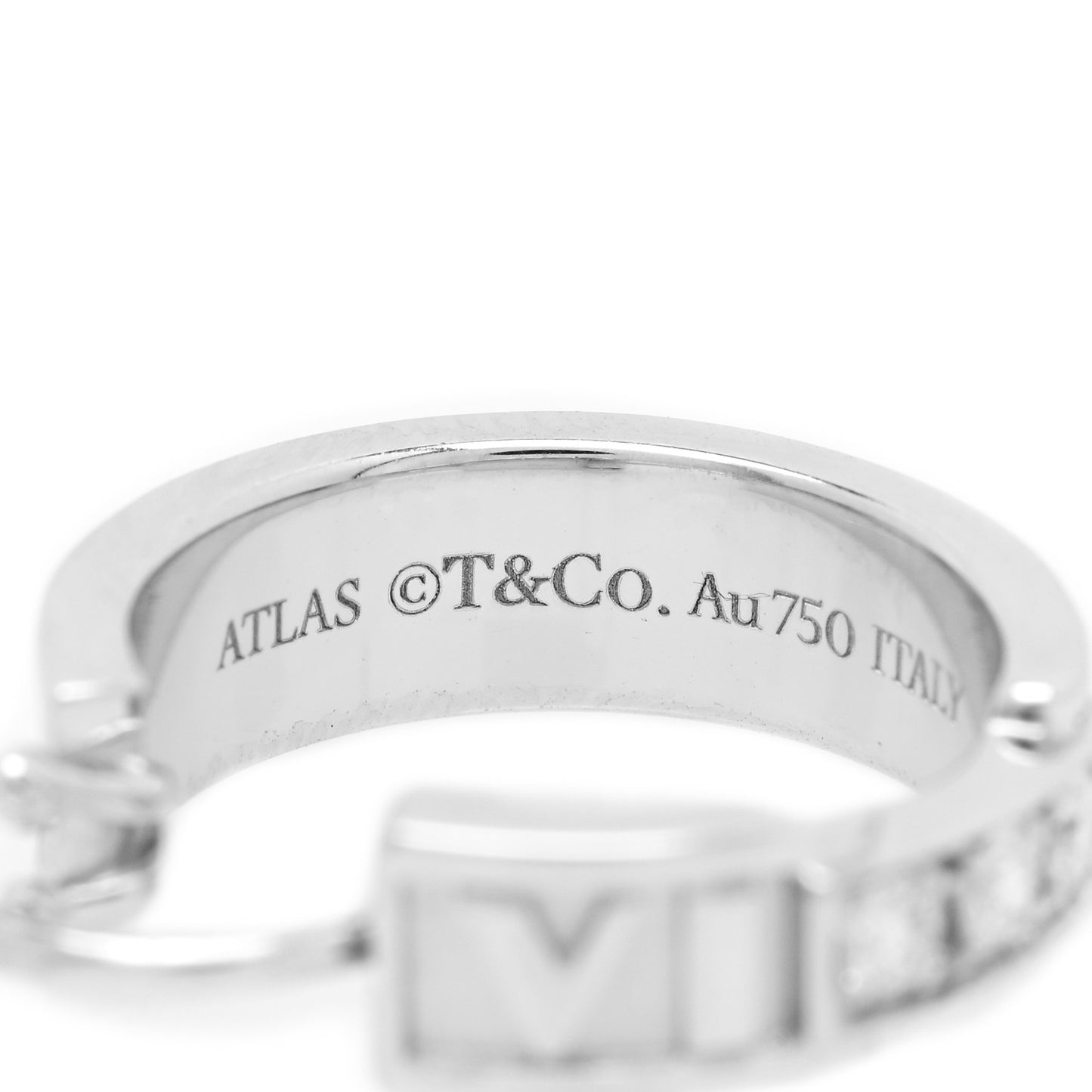 18K White Gold Diamond Atlas Hoop Earrings