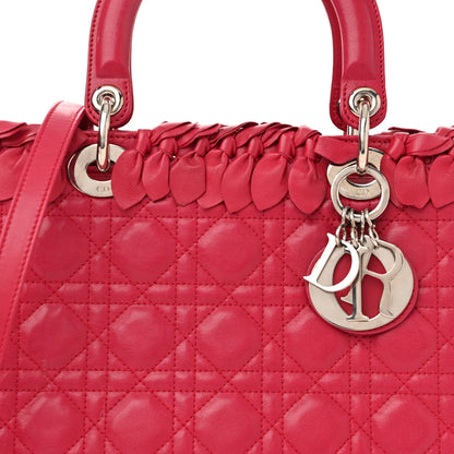 Christian Dior Lambskin Cannage Bow Medium Lady Dior Fuchsia 8 of 13