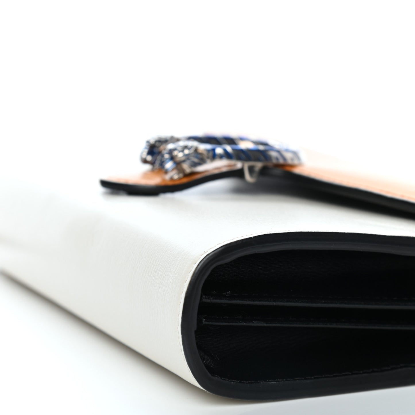 Azalea Calfskin Tri-Color Mini Dionysus Chain Wallet Mystic White Sun Oil Black Electric Blue