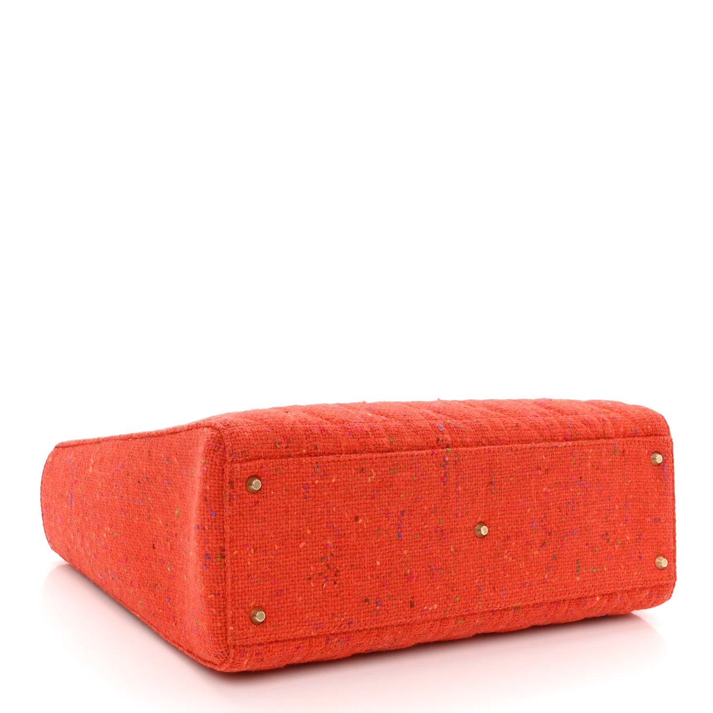 Tweed Cannage Large Lady Dior Orange