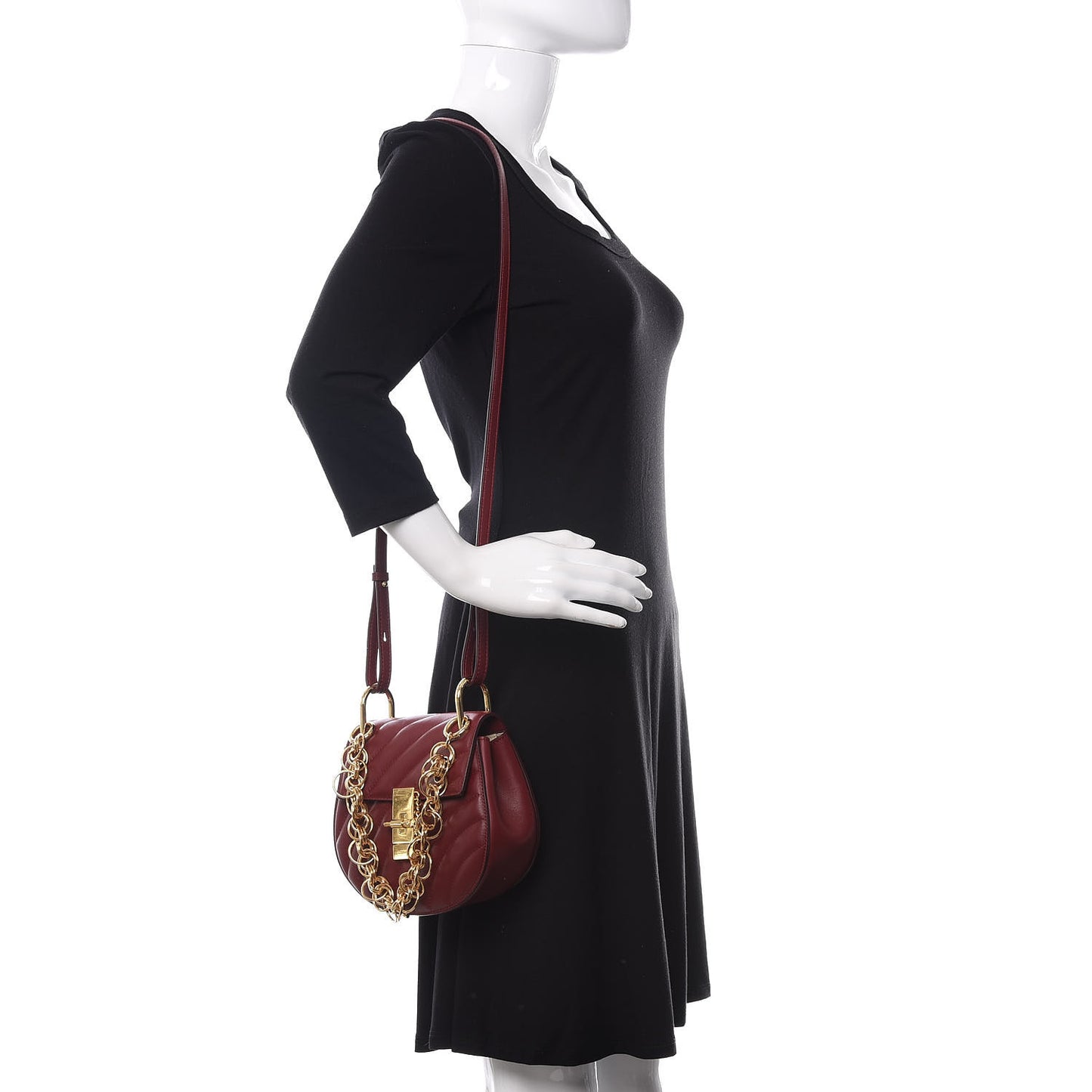 Calfskin Quilted Mini Drew Bijou Shoulder Bag Plum Purple