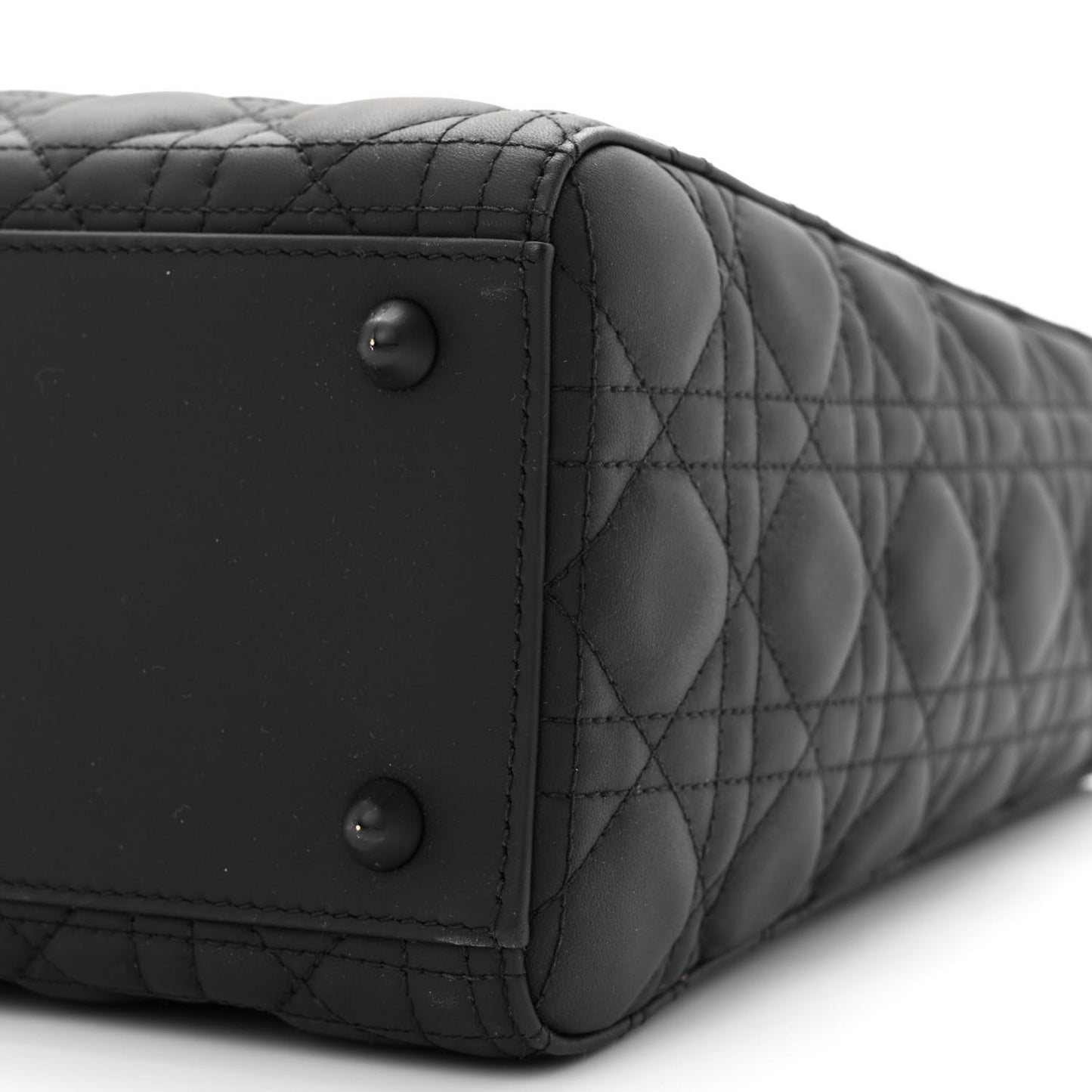 Ultra Matte Calfskin Cannage Large Lady Dior Black
