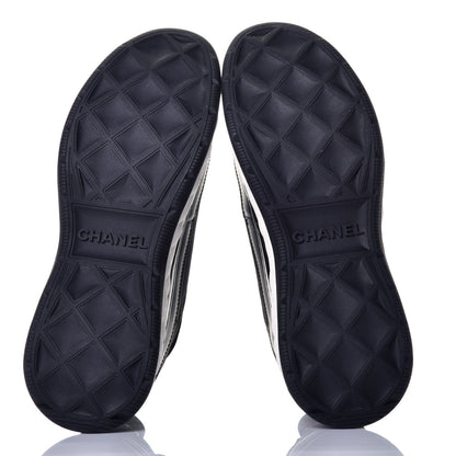 Chanel Velvet Calfskin Mixed Fibers CC Sneakers 40 Black 6 of 10