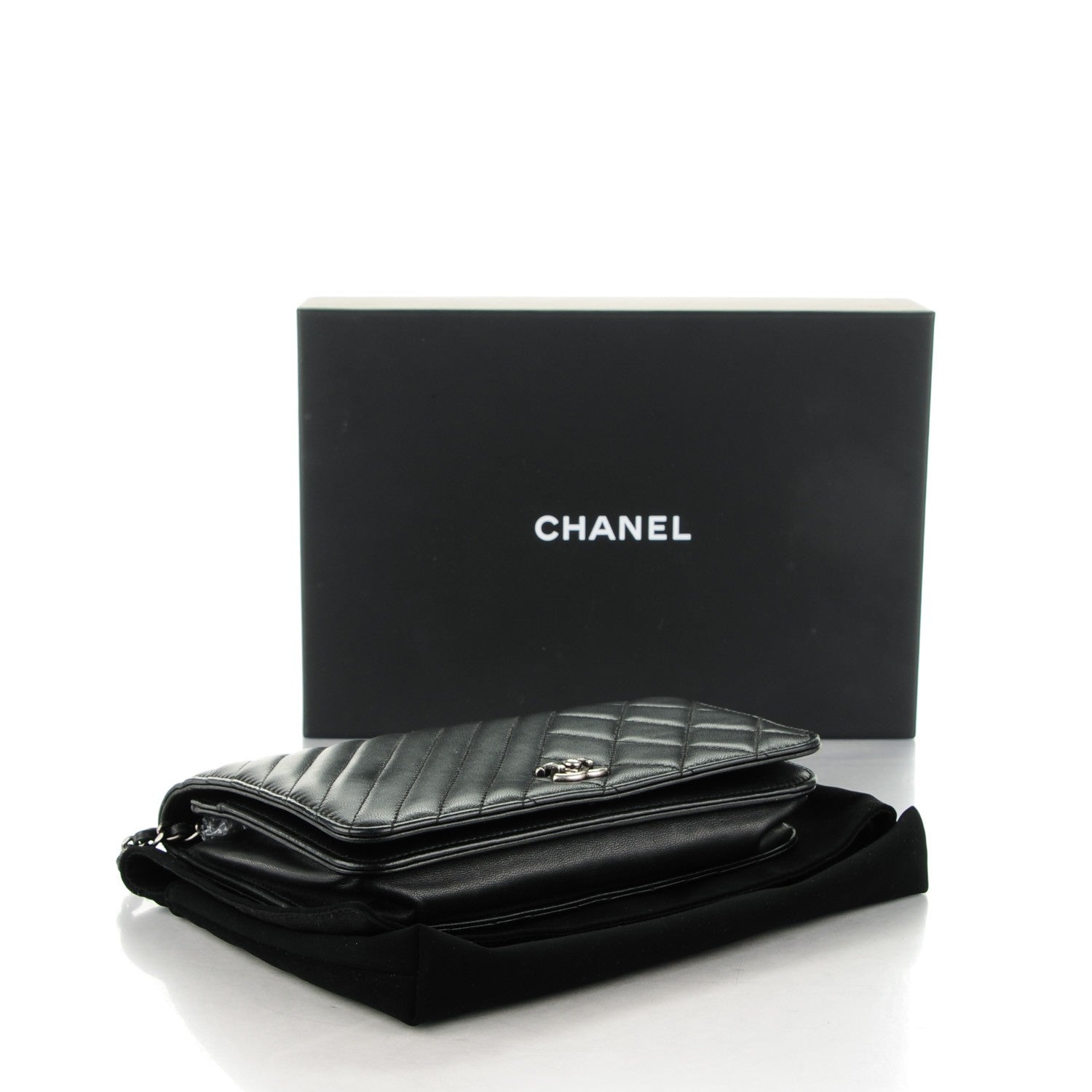 Chanel Lambskin Quilted Coco Boy Wallet On Chain WOC Black 4 of 8
