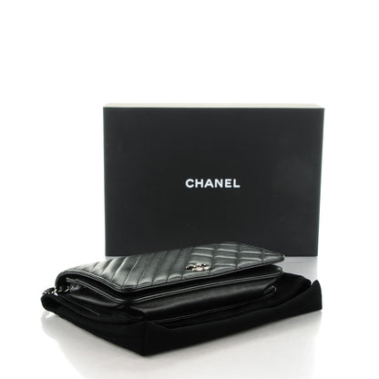Chanel Lambskin Quilted Coco Boy Wallet On Chain WOC Black 4 of 8