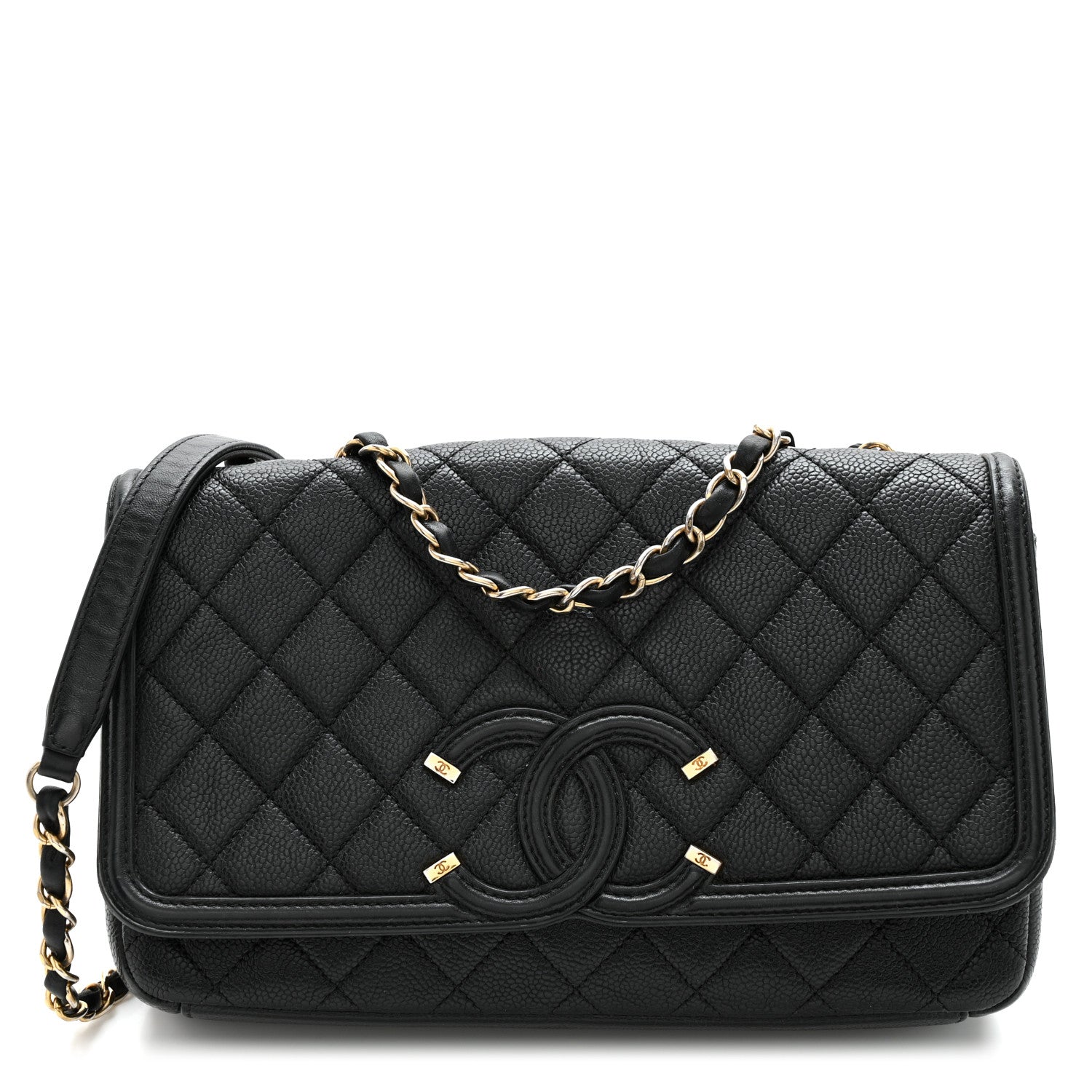 Chanel Caviar Quilted Medium CC Filigree Flap Black 1 of 10