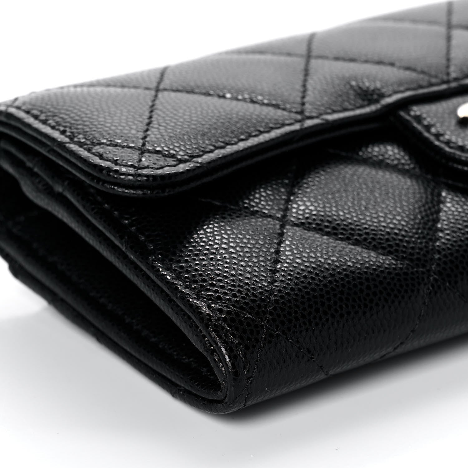 Chanel Caviar Quilted Medium Gusset Flap Wallet Black 9 of 11
