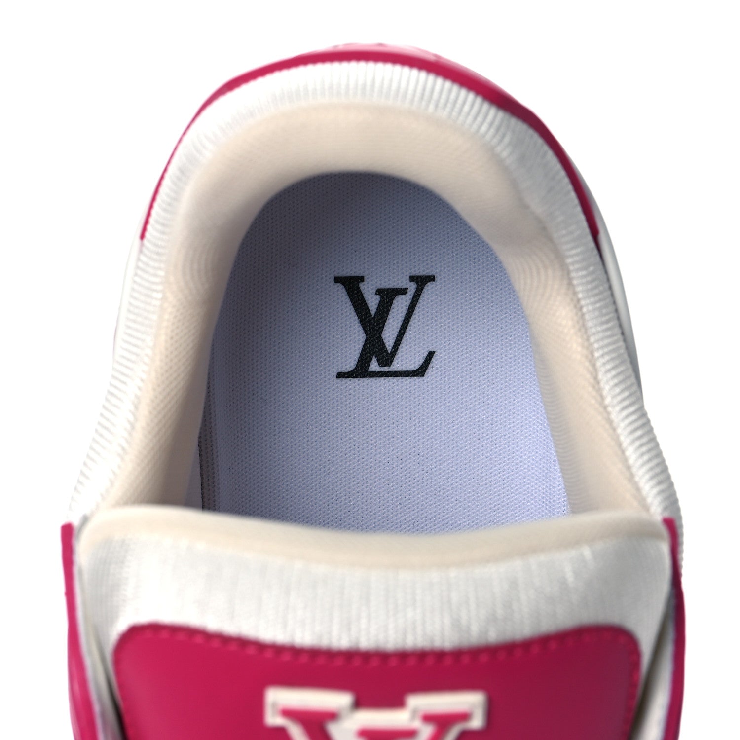 Louis Vuitton Calfskin Embossed Monogram Mens LV Trainer Sneakers 9 Fuchsia 7 of 8