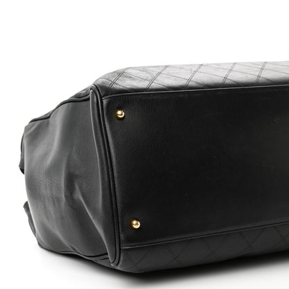 Chanel Calfskin Stitched XL Weekender Black 10 of 21