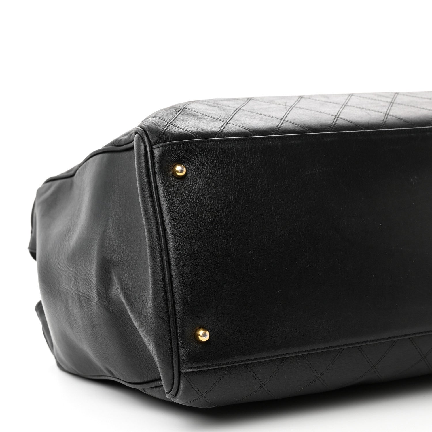 Chanel Calfskin Stitched XL Weekender Black 10 of 21
