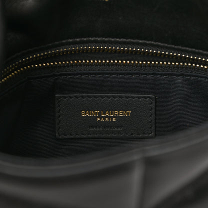 Saint Laurent Lambskin Quilted Toy Loulou Puffer Monogram Chain Satchel Black 6 of 12