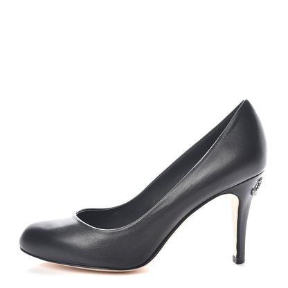 Chanel Lambskin Crystal CC Pumps 37 Black 1 of 9
