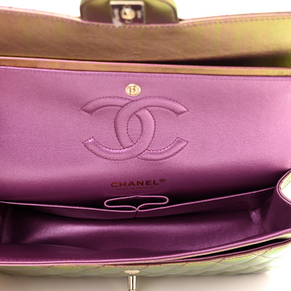 Chanel Iridescent Lambskin Quilted Medium Double Flap Purple 5 of 11