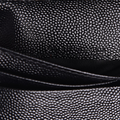 Saint Laurent Grain De Poudre Matelasse Chevron Monogram Zipped Card Case Black 6 of 7