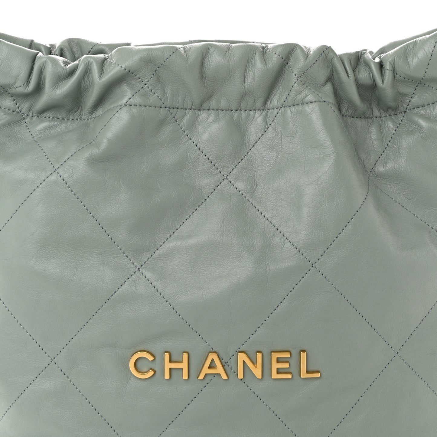 Shiny Calfskin Quilted Small Chanel 22 Grey