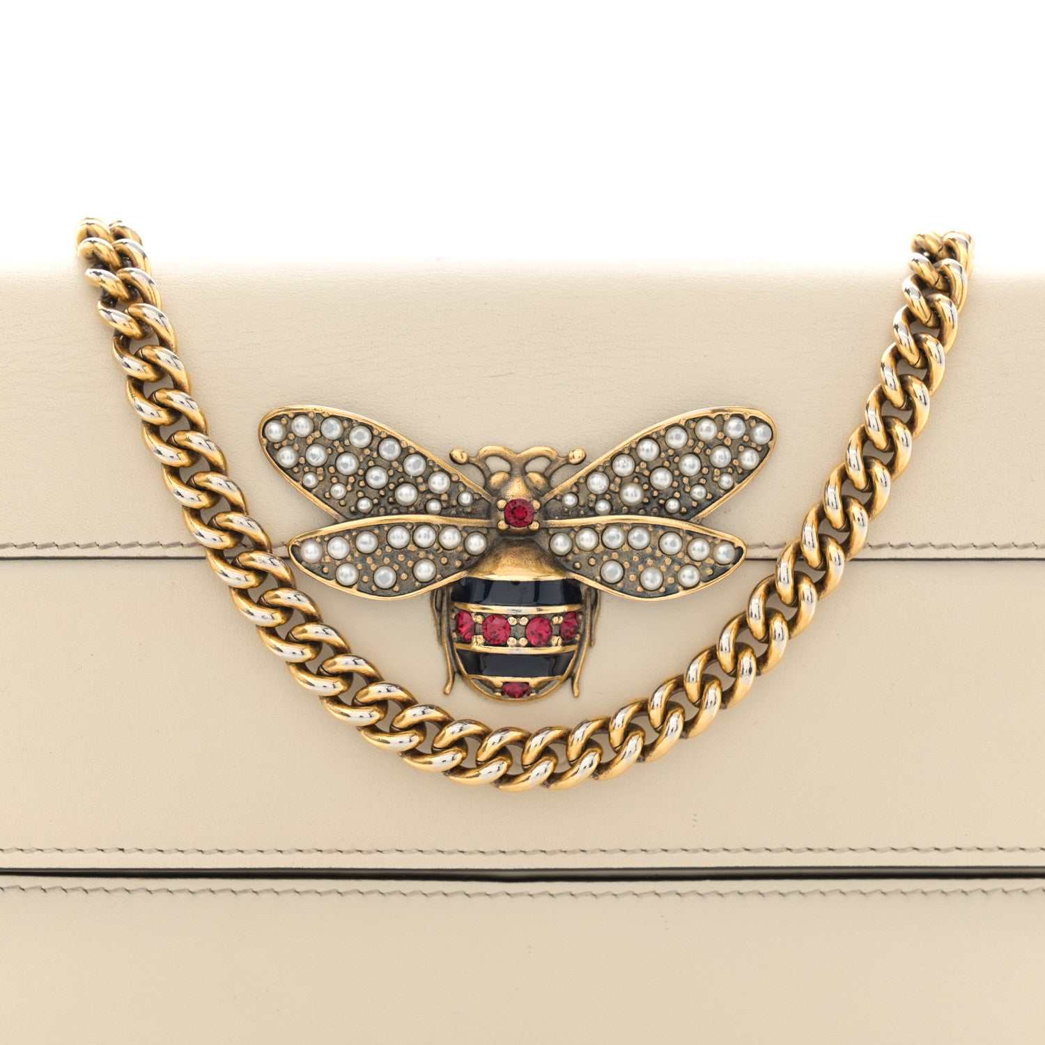 Gucci Calfskin Queen Margaret Chain Wallet Mystic White 7 of 15