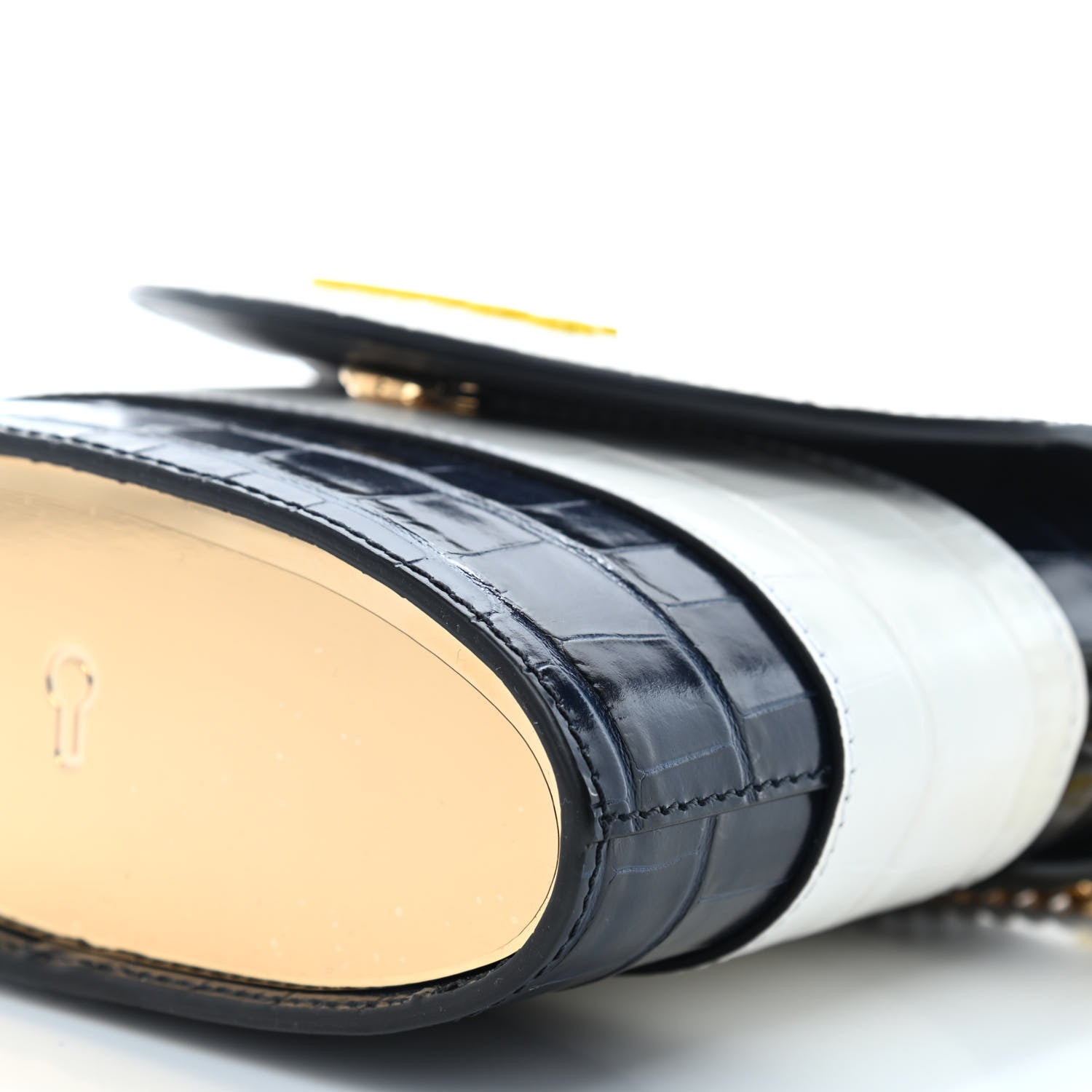 Chloe Calfskin Crocodile Embossed Small Aby Lock Full Blue 9 of 9