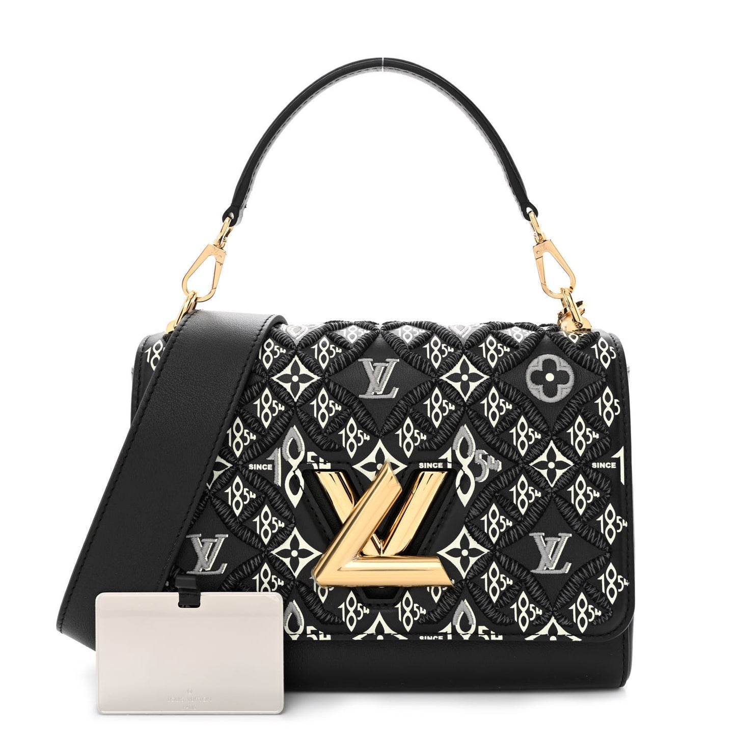 Calfskin Since 1854 Embroidered Twist MM Black