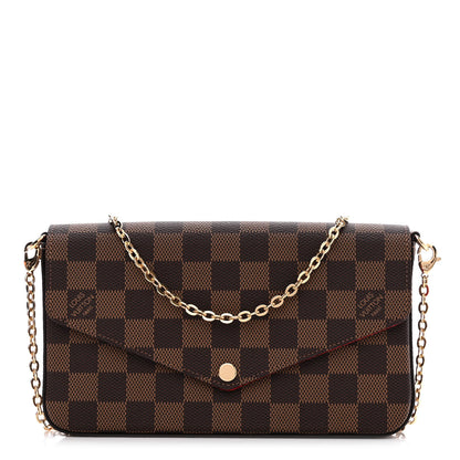 Louis Vuitton Damier Ebene Pochette Felicie Chain Wallet 1 of 10