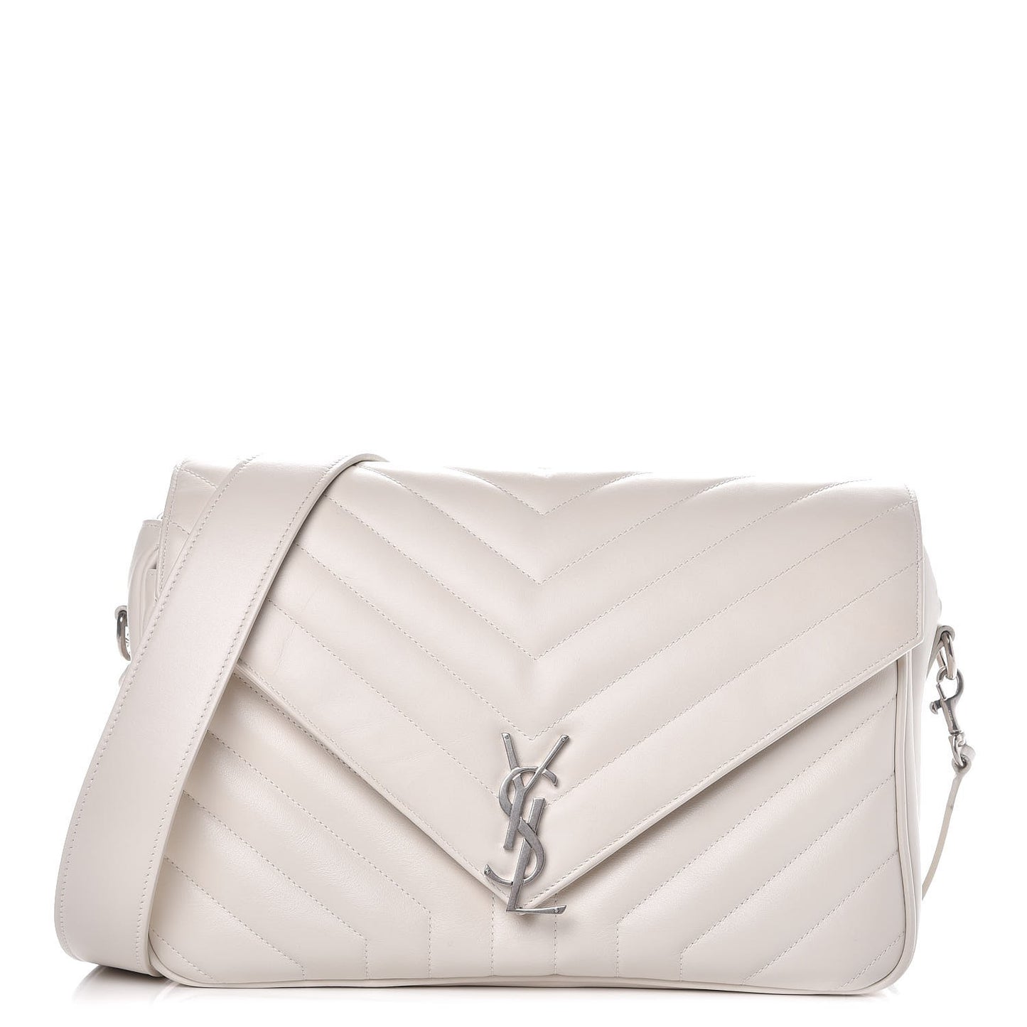 Calfskin Y Quilted Monogram Loulou Shoulder Bag Porcellana