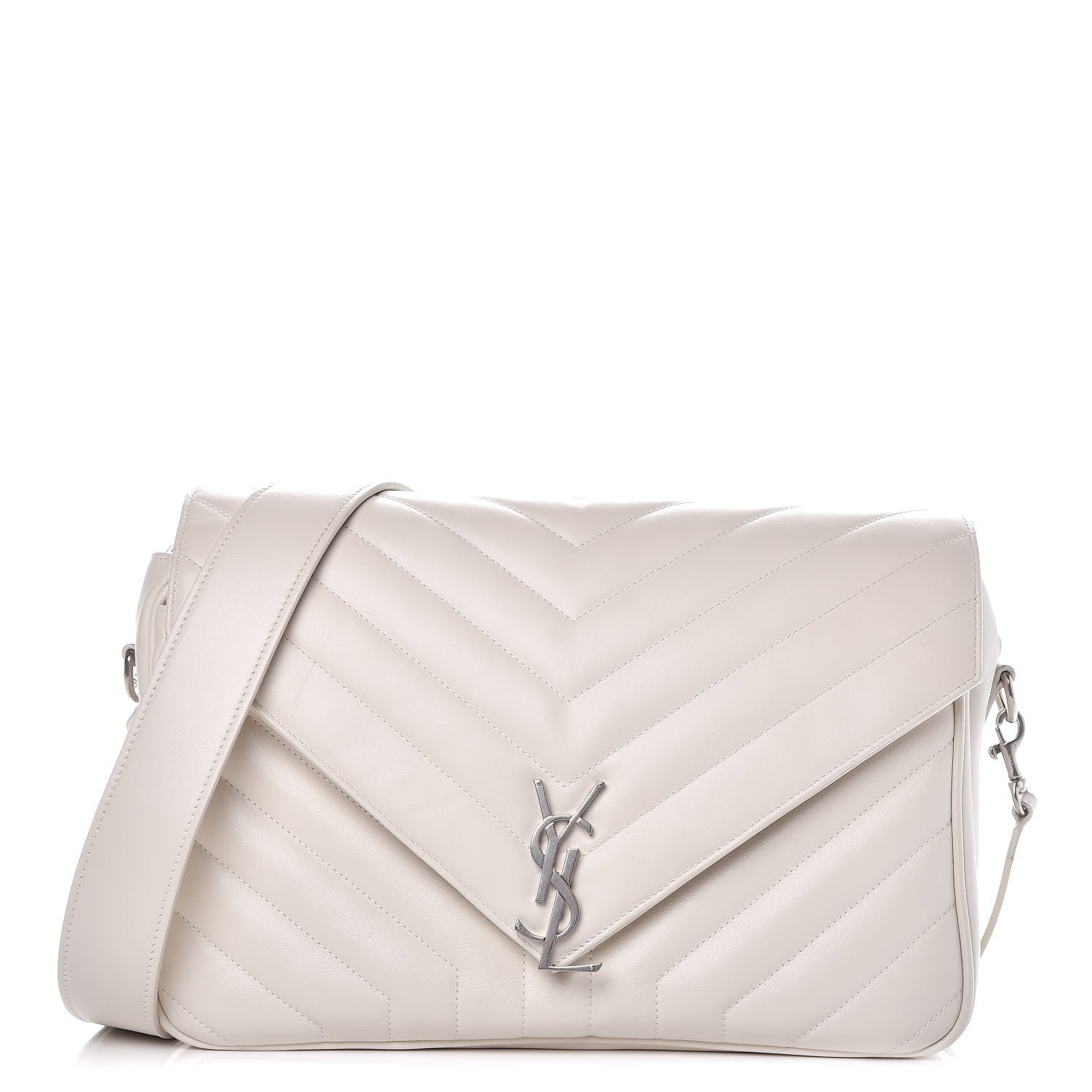 Saint Laurent Calfskin Y Quilted Monogram Loulou Shoulder Bag Porcellana 1 of 15