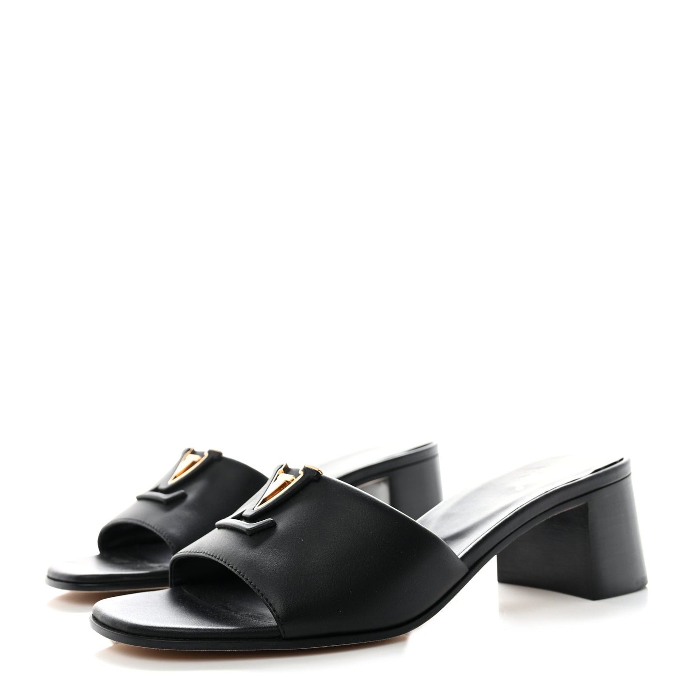 Calfskin LV Capri Mules 38.5 Black