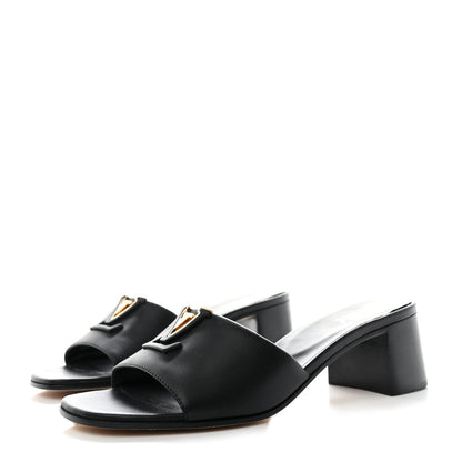 Louis Vuitton Calfskin LV Capri Mules 38.5 Black 3 of 9