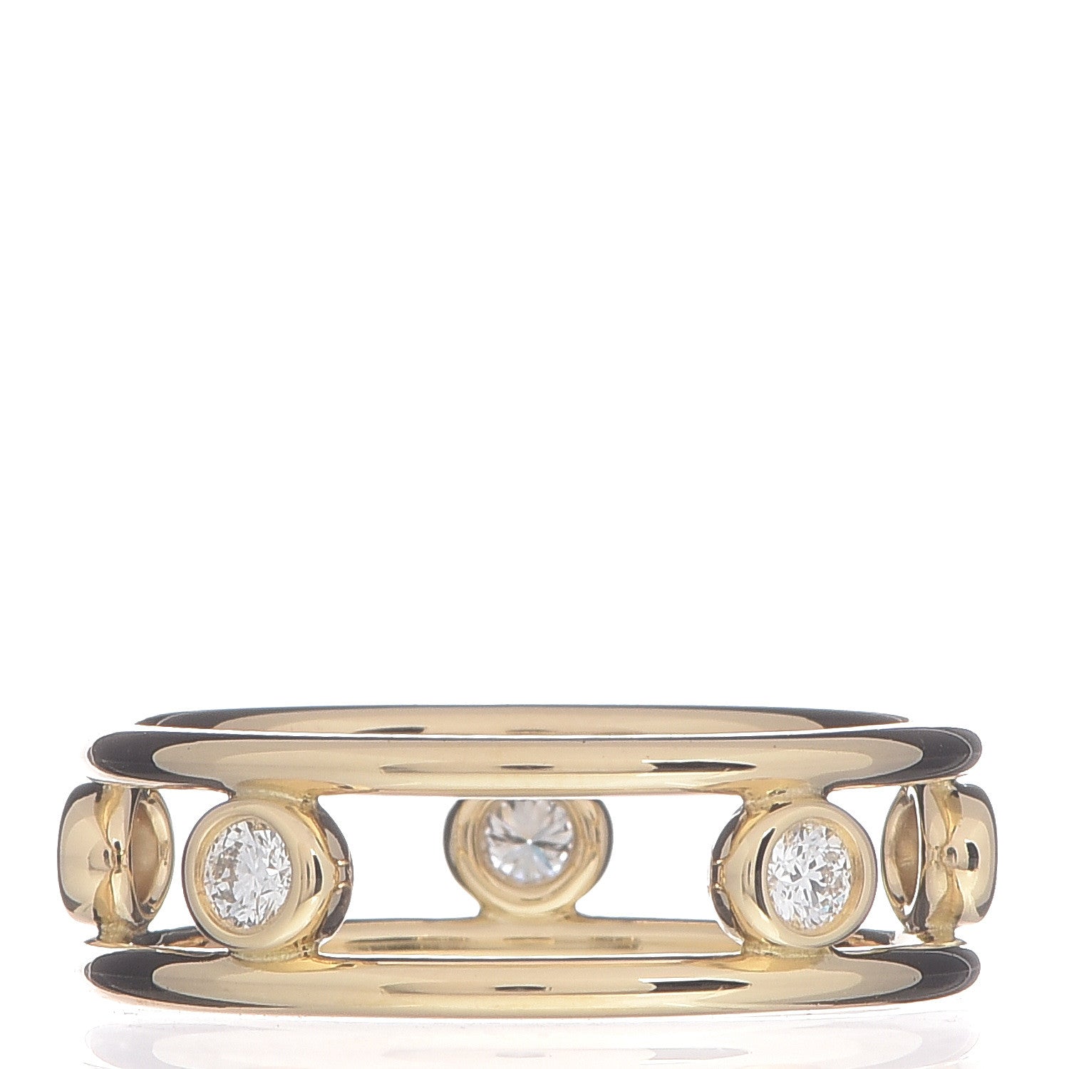 Tiffany 18K Yellow Gold Diamond Elsa Peretti Diamonds by the Yard Ring 55 7.25 3 of 4