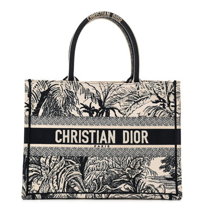 Christian Dior Canvas Embroidered Medium Palms Toile De Jouy Book Tote Blue 1 of 17